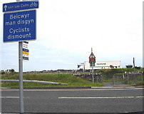 SH4673 : The A5 and A55 at the cycle path crossing by Eric Jones
