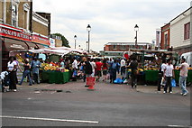 TQ3385 : Street Market off Kingsland High Street by Dr Neil Clifton