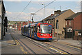 Sheffield supertram approaching Malin Bridge terminus