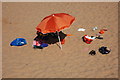 TR3970 : Beach parasol on Joss Bay by Philip Halling