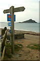 Signpost on the Cornish Coast Path at Long Rock