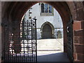 Looking through the lychgate