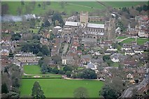 ST5546 : Aerial View of Wells Cathedral by Pete Penfold
