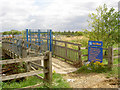 Bridge over beck into Old Moor RSPB centre.