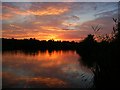 Sunset over lake