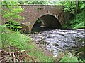 NO8488 : Cowie Water at the A957 (Slug Road) bridge by C Michael Hogan