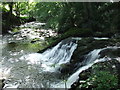 Arbirlot Falls looking down the Elliot Water