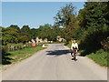 ST9648 : Cyclist at Geograph meet in Imber by Brian Robert Marshall