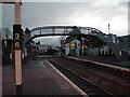 Footbridge and level crossing at Kingussie station