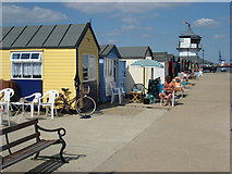 TM2632 : Beach Huts next to Harwich Maritime Museum. by Oxyman