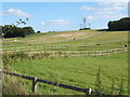 Fields, array of fences and a pylon of sorts