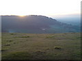 Pen Hill from Selsley Common at sundown