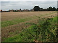 View across harvested field from Dobb