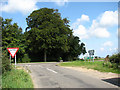 Approach to the A148 near Hurrel