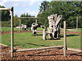 Recreation area, Barham Picnic Site with sculptures in wood