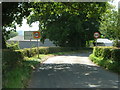 First view of Llanarth with sign