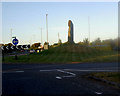 ST5980 : Feature Stone on roundabout near The Mall. by Steve  Fareham