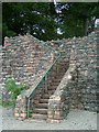 Drystone dyke and steps.