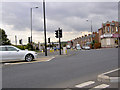 A630 road junction with Warmsworth library in the background.