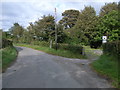 Road scene and entrance to Little Mill Cattery on right