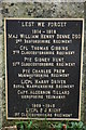 Names on Brimpsfield War Memorial