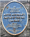 Blue Plaque near the motte, Hay-on-Wye