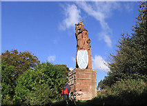 NT5932 : The Wallace statue at Dryburgh by Walter Baxter