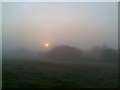 Sunrise on a foggy morning