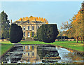 SP2620 : Bruern Abbey: pond and sculpture by Andy Stephenson