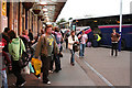 Exeter: passengers at St David?s Station