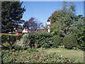 Railway sign in a private garden