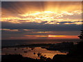 October sunset over Barmouth Harbour