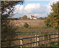 Distant view of Creeting St Mary church