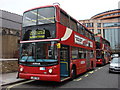 Number 2 buses wait on Hayes Place