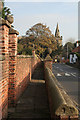 The walls of the Willoughby Almshouses, Cossall