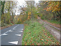 Hilltop road and parallel track near Joy