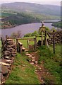 SK0296 : Padfield - A stile with a view by Dave Bevis
