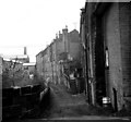 Old houses and steps, Holmfirth, Yorkshire