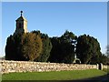 NZ0174 : The belltower of Ryal Church above the yews by Mike Quinn