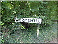 Wormshill name plate road sign