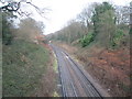 Railway line running north west towards Witley