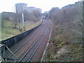 Railway lines leading to Dalmuir Station