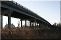 TM4599 : Winter reedbeds under Haddiscoe Bridge by Julie Williams