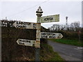Signpost near Hewish and Crewkerne