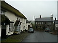 Thatched cottages and the Bell Inn, Chittlehampton