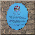 TL4557 : Blue plaque for Henry Fawcett, Brookside by Keith Edkins