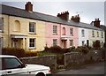 Terrace houses above the harbour, Charlestown, St Austell