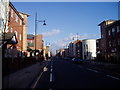 Stretford Road, Hulme, looking east to the Hulme Arch