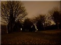 Drumry cemetery at night