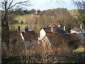 Overlooking Coddenham rooftops, Coddenham House in the distance